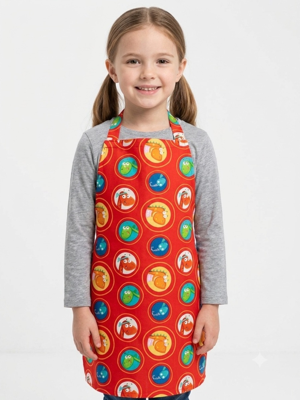 2094- Children's Red Animal Circle Print Apron